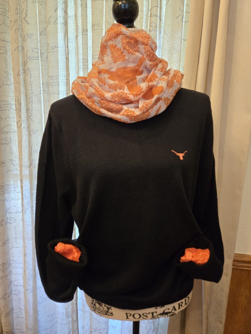 Black Colony Sportswear Sweater Cotton/Cashmere blend Sz XL NWT Texas Longhorns